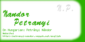 nandor petranyi business card